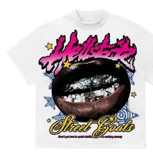 🌟[100% cotton] Sopula Hell Star Street Goals Graphic T-Shirt – Vintage Printed Cotton Tee, Lip Braces Design, Bold Y2K Streetwear Style, Casual Short Sleeve Crewneck Top, Trendy Urban Outfit for Men & Women, TikTok Viral Fashion Tee
