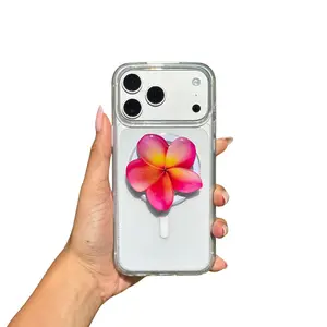 Pink and Yellow Plumeria Magsafe Phone Grip