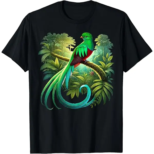 100% Cotton Unisex Quetzal Guatemala Chapin Antigua Tikal Traditional Mayan 502 T-Shirt Fit Fabric
