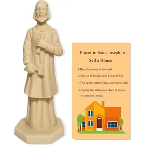 Saint Joseph Statue Joseph Figurine  for Selling House Protecting Home with Instruction Prayer Complete Set Solid,4.7"