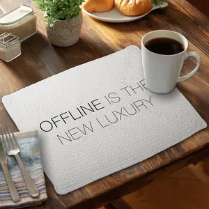 360 stand Textured Rectangular Braided Polyester Placemats, 14x18", 4-Piece Tableware Set, Luxury Home Kitchen Decor Accessory (Model C4BP14187NDX4S)