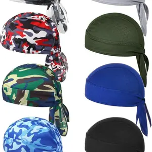 8 Pack Do Rag Skull Caps for Men Sweat Wicking Doo Rags Cooling Helmet Liner Cycling Motorcycle Bandana