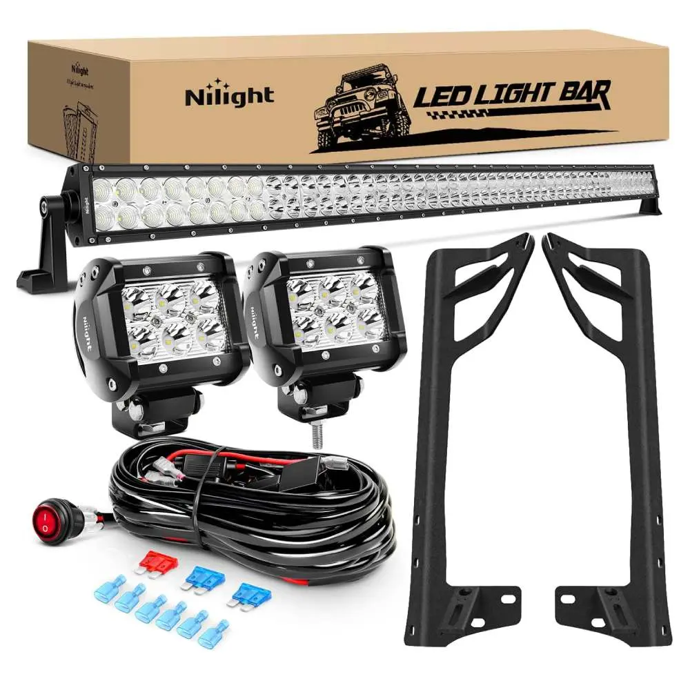 52Inch Light +LED Pods+Harness+JK Mounting Bracket