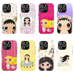 Big Eyes Comic Girl Phone Case, Cute Kawaii Big Eye Anime Phone Case for iPhone 17 16 15 14 13 12 11 Pro Max X XS & SS Galaxy S21–S25 Plus Ultra, Kawaii Aesthetic Big Eyelash Tough Case