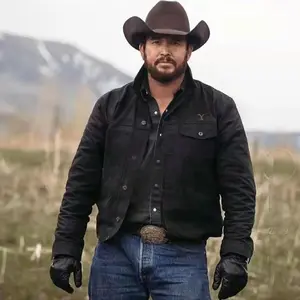 RipWheeler Black Cotton Jacket Men’s Denim Jacket 5XL Cotton Denim Autumn/Winter Jacket Male Jean Coats Men Cowboy Jackets