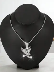 Men’s Flying Eagle Cuban Chain Necklace, Bold Eagle Pendant, Durable Hip Hop Cuban Link, Perfect for Daily Wear & Parties