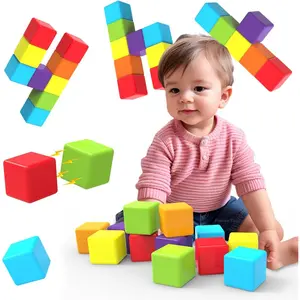 Magnetic Building Blocks Large, 1.65 inch Magnetic Stacking Cubes for Toddlers, Sensory & Montessori Toys for Boys & Girls 1 2 3 Years Old (12 PCS) toddler  toys babychristmas  gift sensory ball gifts  9  month  olds stacking  ring interactive rattle mara