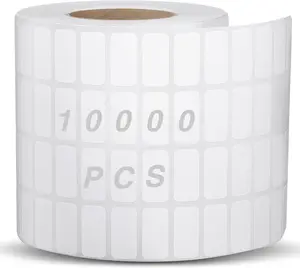 Marspark 10000 Pcs Diamond Painting Storage Containers Labels White Diamond Art Stickers Small Blank Name Number Painting Tag Mini Self Adhesive Rectangle Labels Writable Sticker for Office Home DIY