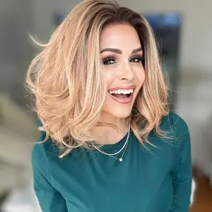 IMstyle Charlotte 13*4 free parting lace front wig honey blonde with highlight wavy hair style NH35t1-LS12-C13X4XIU