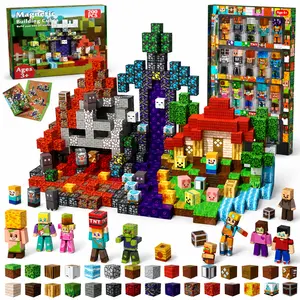 Magnetic Building Blocks 200PCS, Magnetic STEM Building Set with 20 Magnetic Action Figures, Montessori Sensory Construction Toys for Kids Ages 6+, Creative Magnetic Cubes Play Set, Birthday Christmas Gifts for Boys Girls