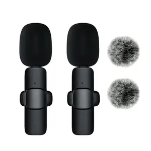 Wireless Lavalier Microphone: Plug & Play, Noise Cancelling for Smartphone Live Streaming, Vlogging, Interview Recording. Professional HD Audio, Portable Clip-on Mic for Content Creation, Social Media Videos.