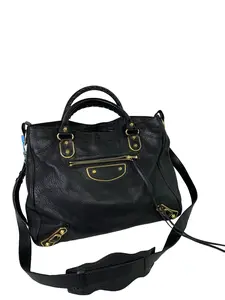 Pre-owned Balenciaga Black Leather City Motorcycle Bag/WJ06423208/3208