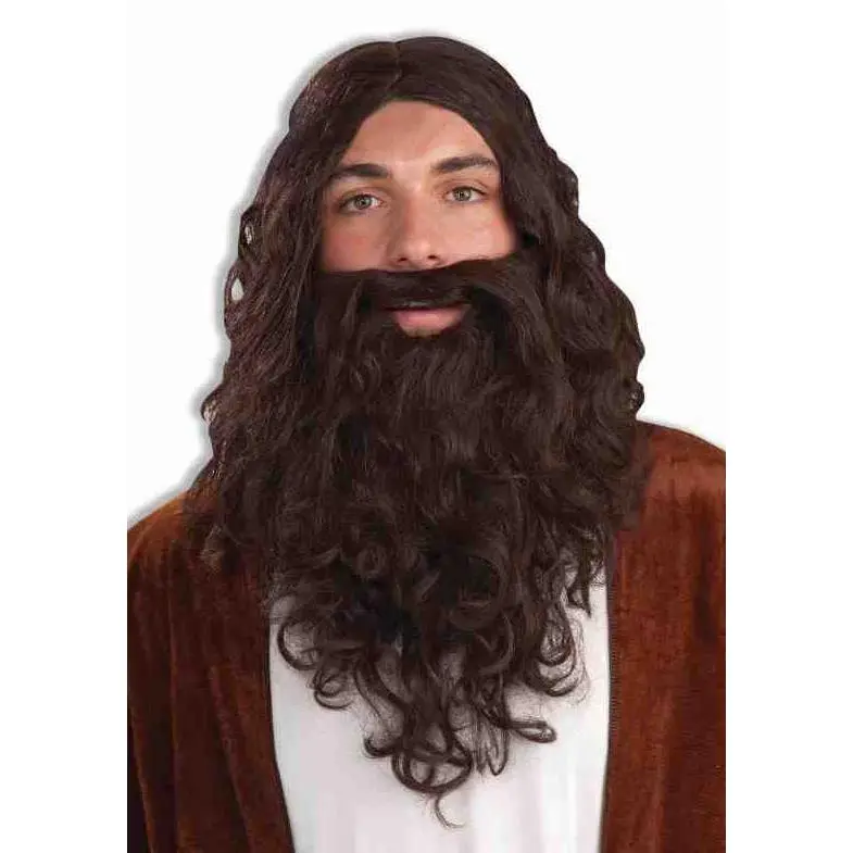 Brown Biblical Wig and Beard Costume Accessory Set