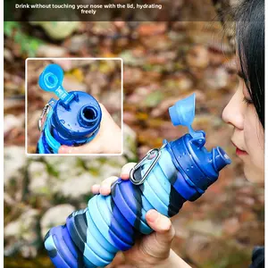 Outdoor sports silicone folding water cup telescopic cup water bottle