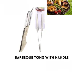 Premium Stainless Steel BBQ Tongs with Stainless Steel Handle