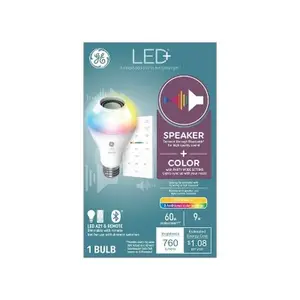 GE Remote Included LED+ Speaker and Color Changing Light Bulb