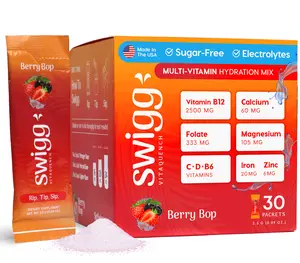 Electrolytes Powder Packets | Daily MultiVitamin Hydration Packet | Electrolytes Powder No Sugar | 2500 mcg B12, C + D + B6, Folate, Iron Zinc + More Blood Pressure Control Dairy Free GMO Free Gluten Free