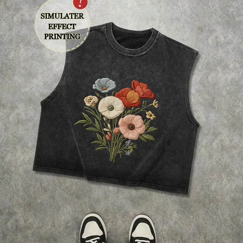 Men's Gothic Sleeveless Short Graphic Tank Top, Street High Street Cut, Pure Cotton Breathable Sleeveless Design Fabric, Fitness Casual Wear All Seasons