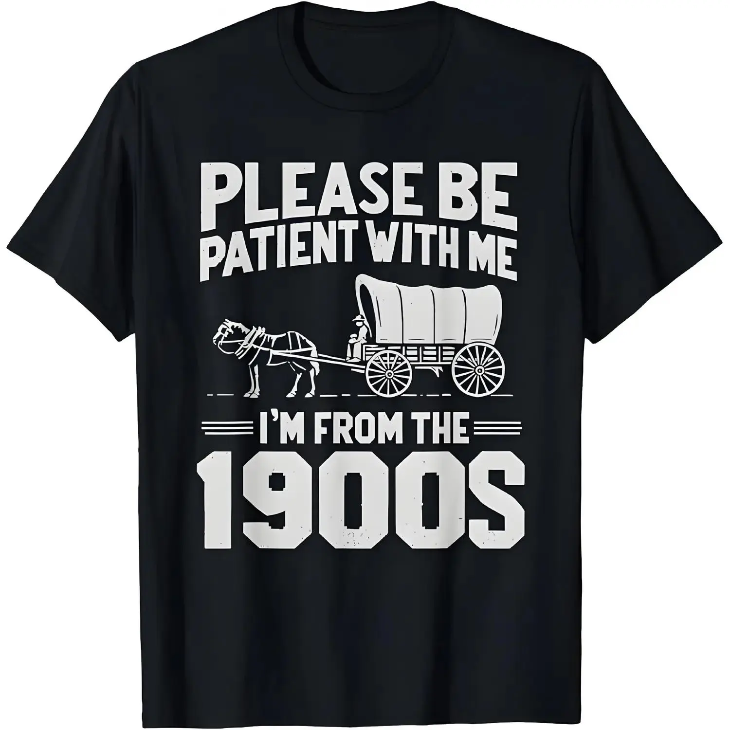 Cotton Please Be Patient I'm From the 1900s Funny Over the Hill T-Shirt Golf Gift Unisex Crew Neck Tee for Men and Women Casual Top Menswear Comfy