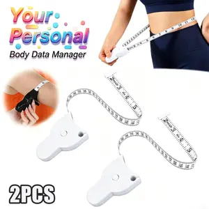 2pcs Body Measuring Tape 60 Inch, 3D Automatic Lock, Accurate Waist/hip Measurements, Ideal for Fitness and Fashion