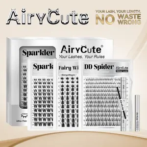 DD Spider, Sparkler, Fairy Wink | NEW AiryCute Upgraded Clusters 2.0 | Lashes with Manga Effect, Lightweight, Waterproof & Long-Lasting | Breeze Style| Fairy Style | Beginner-Friendly DIY Lashes for a Flawless Look | Viral & Must-Have Clusters