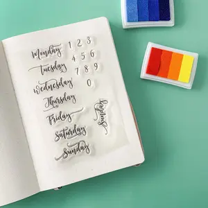 Cursive Script Days of the Week Stamps