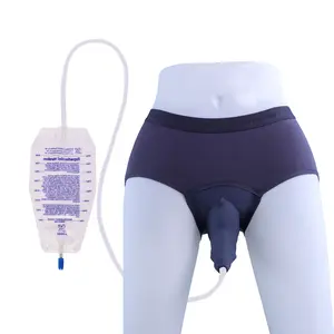 Women's wearable urine collector reusable sitting use leak proof silicone capsule 0.7M drainage tube 800ml drainage bag elderly women gray