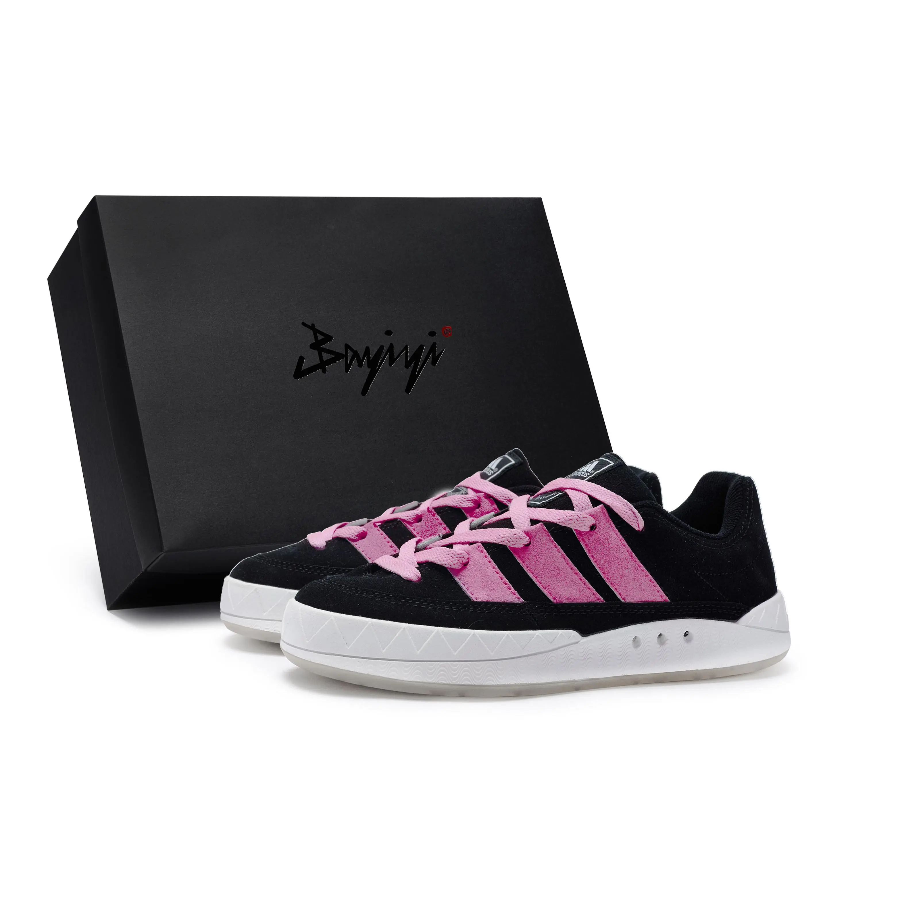Adidas Originals Adimatic 811 Custom Sneakers in Midnight Rose with Special Box, Low-Top Unisex Casual Shoes Trending Shoes, House White Official Shoes to Get / Maison Mihara