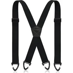 Hidden Work Suspenders for Men & Women – 1.5 Inch Wide X-Back / Y-Back Adjustable Heavy Duty Suspenders with 4 Snap Loops, Elastic Under Clothing, Perfect for Outdoor Work, Construction, Hiking, Sports, Camping, DIY, and Daily Wear