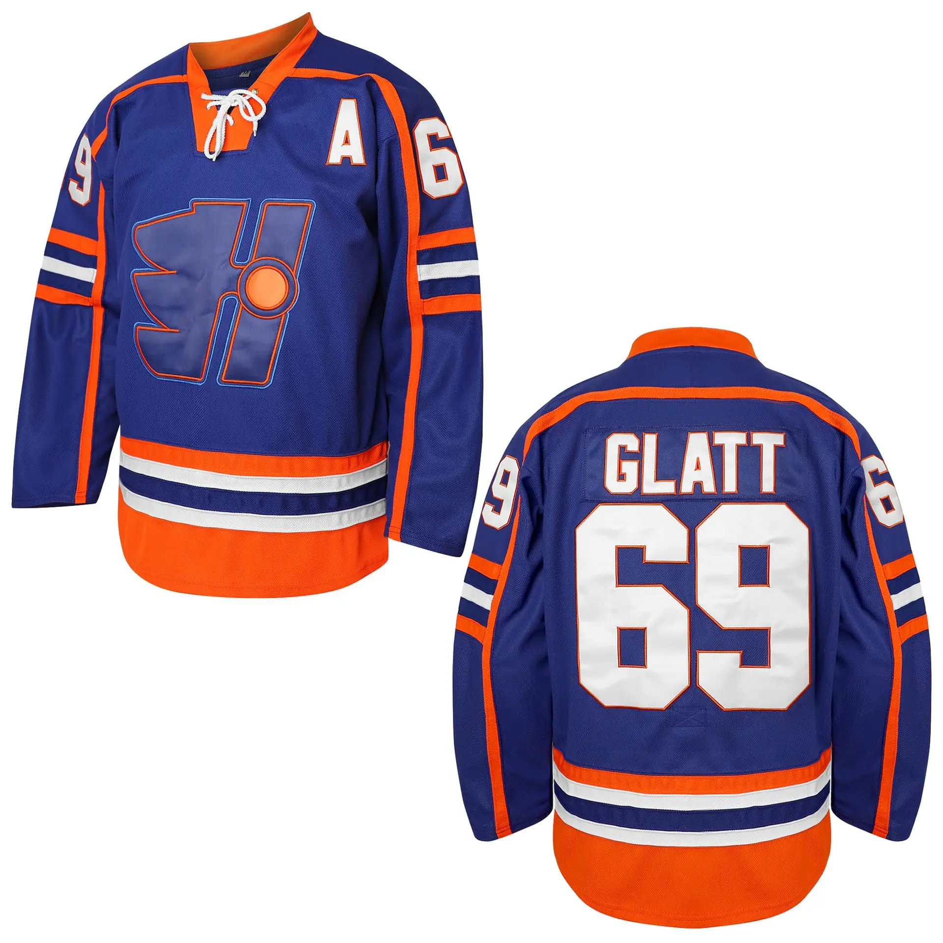 Pro Style Ice Hockey Jersey Bulk Orders - Double Blue 69 Heavy Embroidery Reinforced Stitching Team Sports Uniform Custom Logo Ready Wholesale
