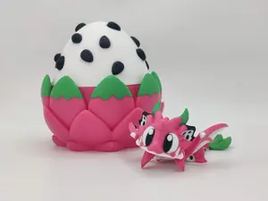 Dragonfruit Egg with Baby Dragon – 3D Printed Collectible Toy