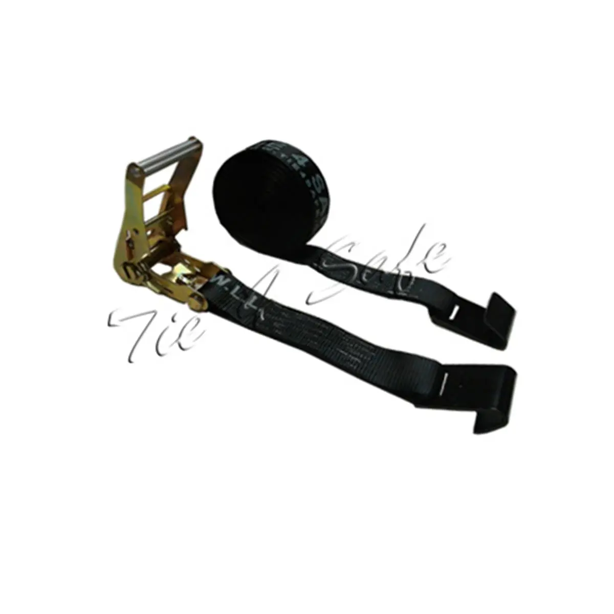 212 MAIN RT04C-530-M11N-BL-4 2 in. x 30 ft. Ratchet Tie Downs with Flat Hooks, 4-Piece Black Cargo Trailer Straps with Adjustable Ropes