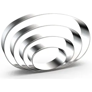 Oval Cookie Cutter Set Large - 5 Inch, 4 Inch, 3 Inch, 2 Inch - Geometric Frame Plaque Cookie Cutters Shapes Molds - Stainless Steel