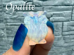 Crystal Owl Carving - Chevron Amethyst - Red Jasper - Obsidian - Ocean Jasper - Tigers Eye - Opalite