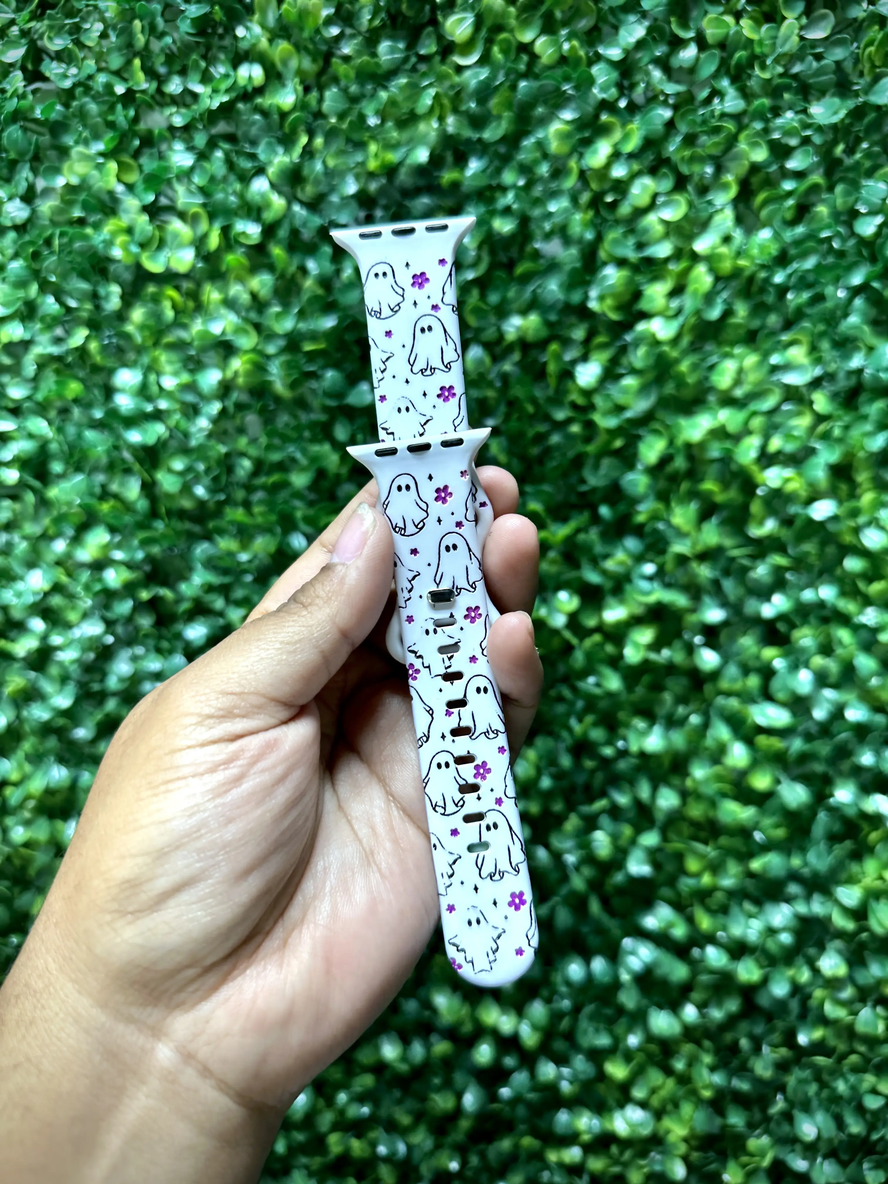 Flower Ghost Apple Watch Band, Halloween Band, Cute Apple Watch Band