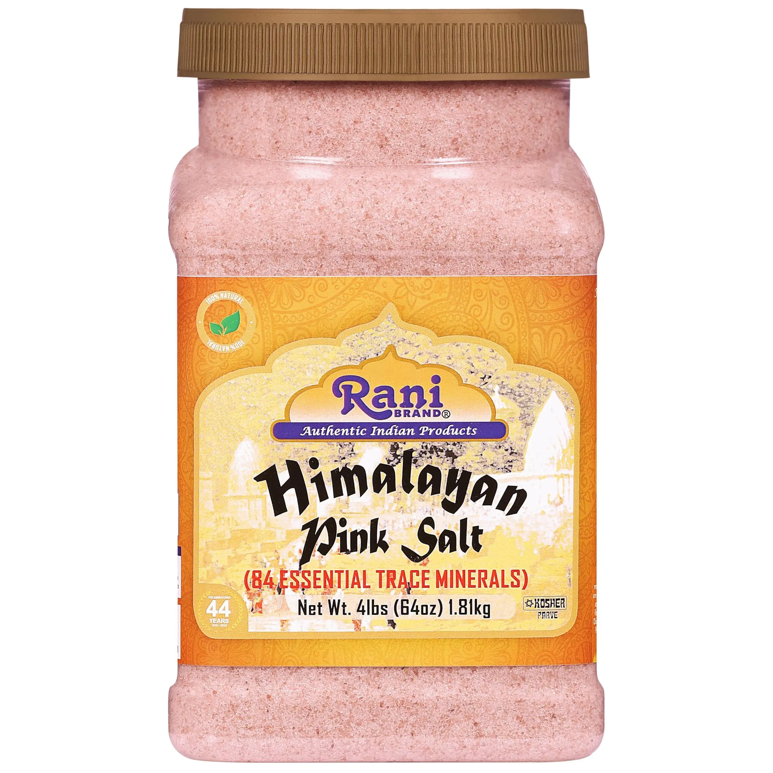 Rani Himalayan Pink Salt Powder (84 Essential Trace Minerals) 64oz (4lbs) 1.81kg PET Jar ~ All Natural | Vegan | Gluten Friendly | NON-GMO | Kosher | Indian Origin