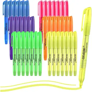 36 pack color highlighter, transparent visible fluorescent pen shell, wide chisel point mark, fluorescent pens for school and office