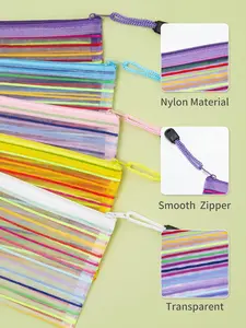 JARLINK 40 Pack Zipper Mesh Pouch, Storage Pencil Pouches, Multipurpose Pencil Pouch Bulk for School and Office Supplies, Cosmetics Travel Accessories, Multicolor