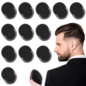12 Pcs Black Palm Combs for Men, Pocket Comb & Scalp Massager, Multi-Purpose Hair Comb, Shower Comb, Portable Pocket Brush