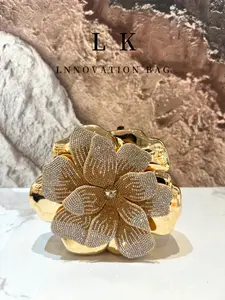 Luxurious Floral Rhinestone Handbag, Elegant Acrylic Clutch Purse, Perfect for Parties, Weddings, Christmas New Year Gifts