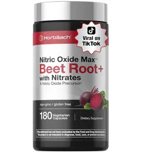 Horbäach Nitric Oxide Beet Root Capsules | 180 Count | with Nitrates and Precursor | for Men and Women | Vegetarian, Non-GMO, Gluten Free Supplement