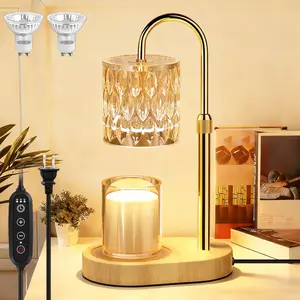 Adjustable Candle Heater Lamp, Electric Warmer for Jar Candles, Bedroom Home Decor, 2/4/8 Hour Timer, Adjustable Height, Includes 2 Bulbs, Candle Stand