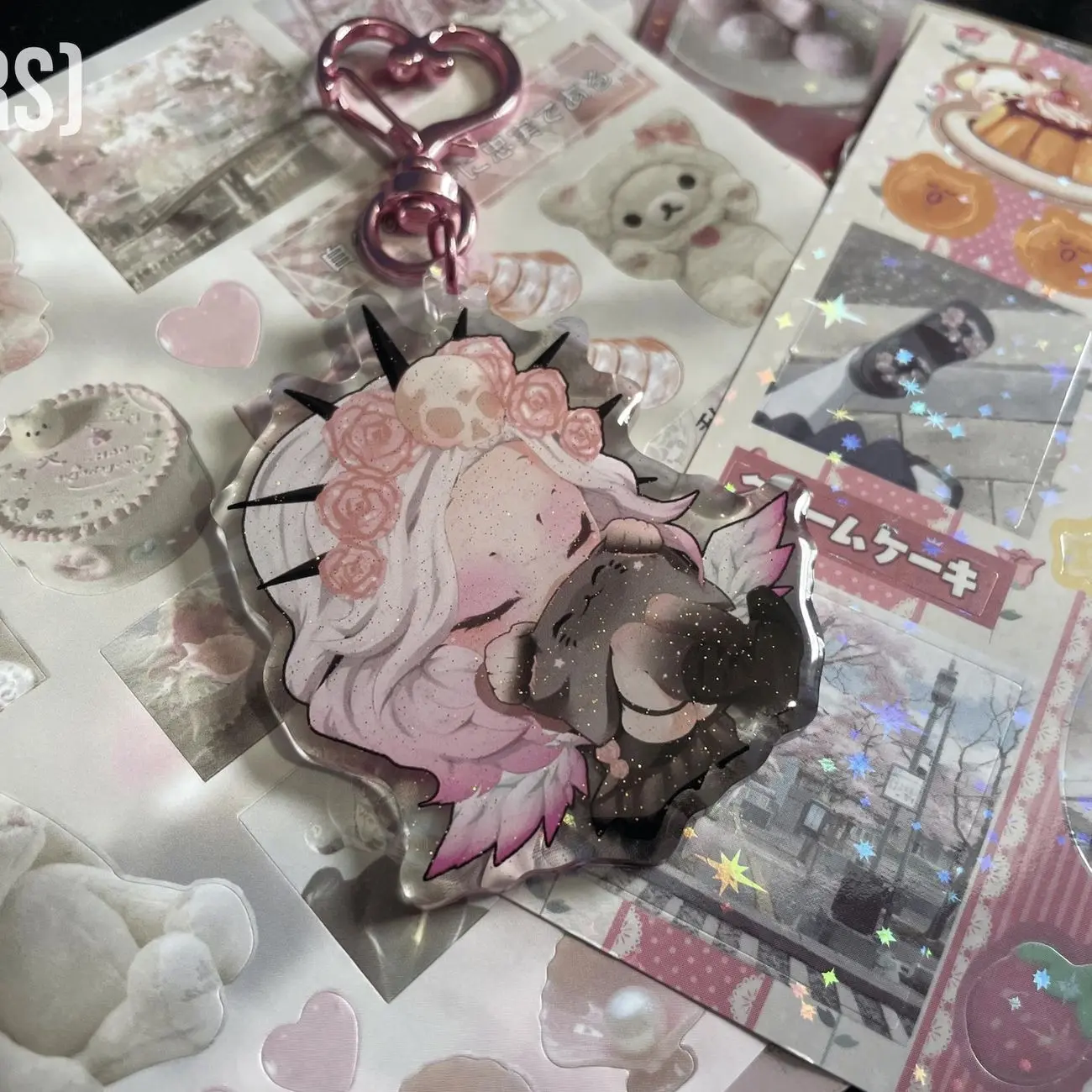 14 ops Sweet Dreamers Angel Acrylic Keychain | Kawaii Dead By Daylight Keychain
