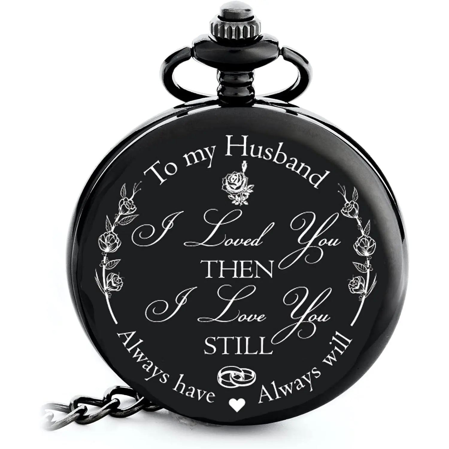 Anniversary 's for Men - Engraved 'to My Husband' Pocket Watch | Anniversary 's for Him I Love You  for Husband for Birthday I Valentines