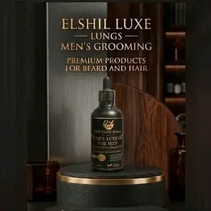 Elshiluxe Men's Beard & Hair Oil (4 oz) - Caffeine, Fenugreek, Chebe Infused Healthcare Product for Daily Use, Promotes Growth, Hydrates, Thickens Beard & Hair