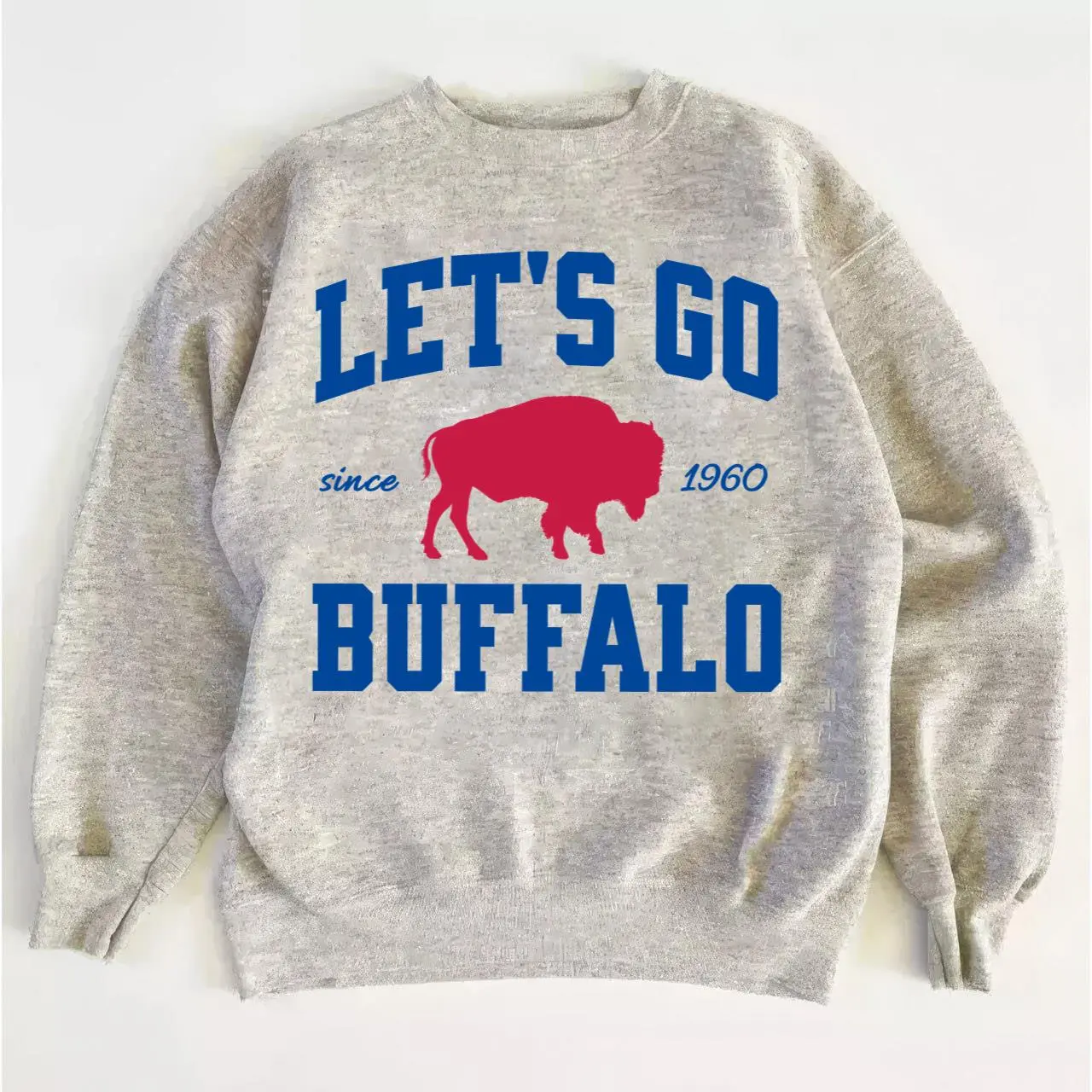 Classic Vintage Sweatshirt, Bills Retro Football Crewneck for Men and Women