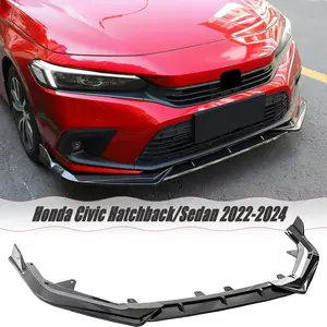 MUTUSAISI Front Bumper Lip Spoiler Splitter For Honda Civic 11th Gen 2022 2023 2024 Accessories Air Chin Body Kit