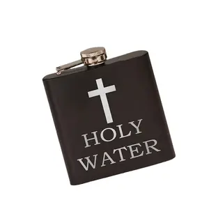 Steel Crossed Holy Water Bottle Flask For Easy Carrying During Out