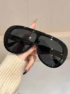 Women's Fashion Pilot Frame Glasses, Trendy Oversized Eyewear for Daily Wear, Ideal Gift Choice, Perfect for Driving & Street Photography, Modern Trendy Sunglasses
