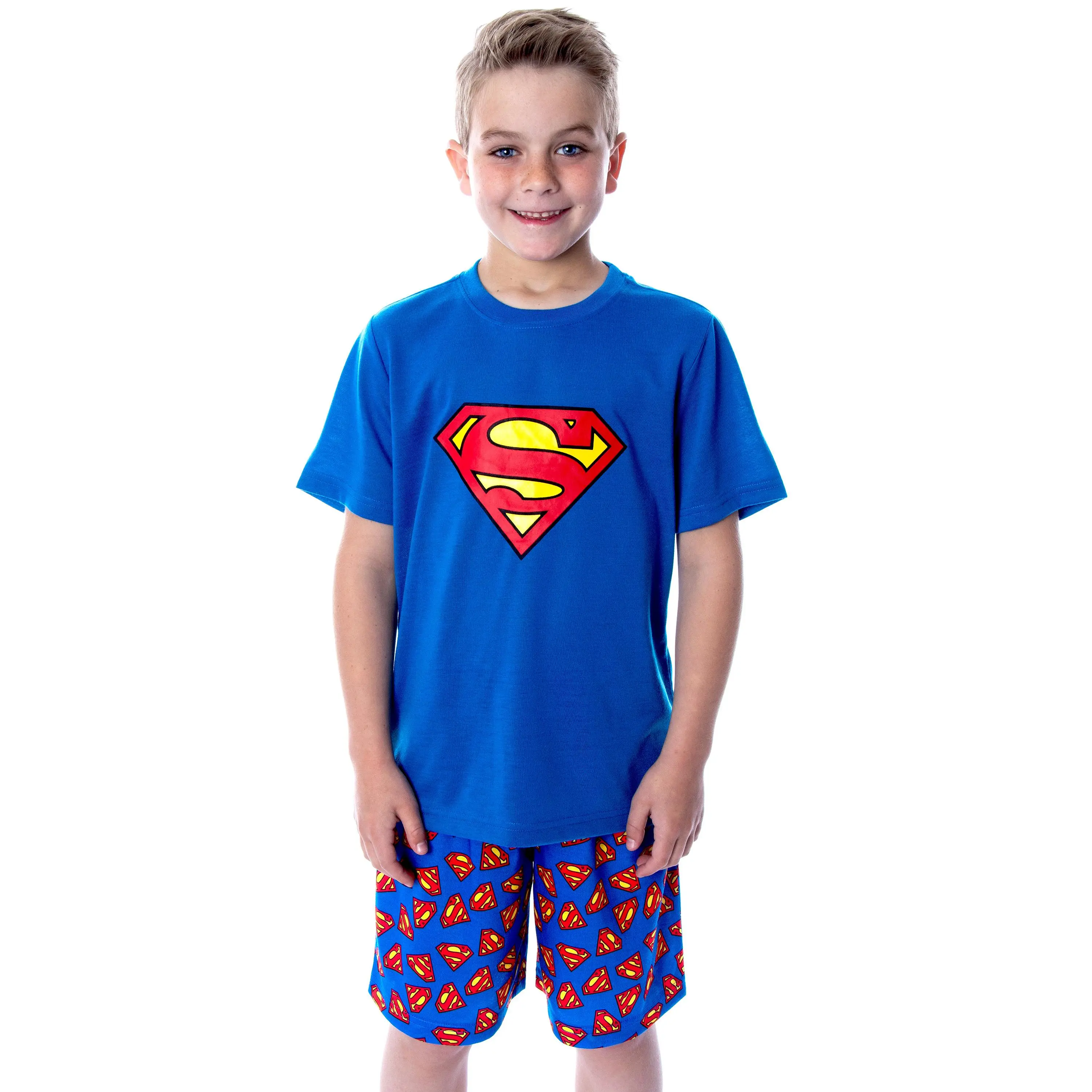 DC Comics Big Boys' Superman Logo Short Sleeve Pajama Short Set